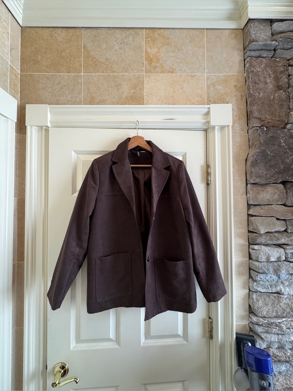 H&M women’s Dark Brown faux suede Jacket